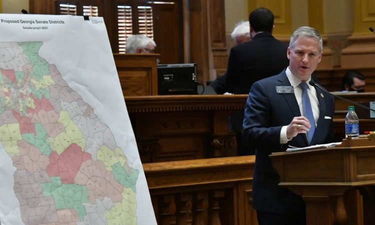 A new political map of Georgia released Wednesday would help Republicans gain at least one seat in Congress, using redistricting to reverse Democratic gains and flip a district held by U.S. Rep. Lucy McBath.